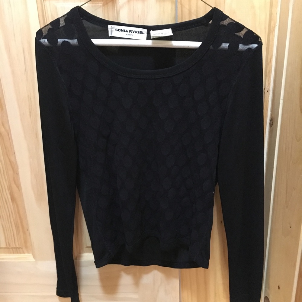 Sonia rykiel long sleeve designer blouse black